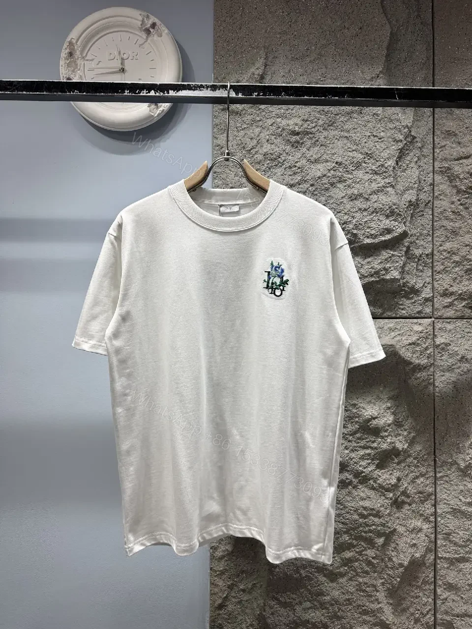 Off-White Embroidered Cotton Tee: Relaxed Luxury Everyday Shirt — view 1