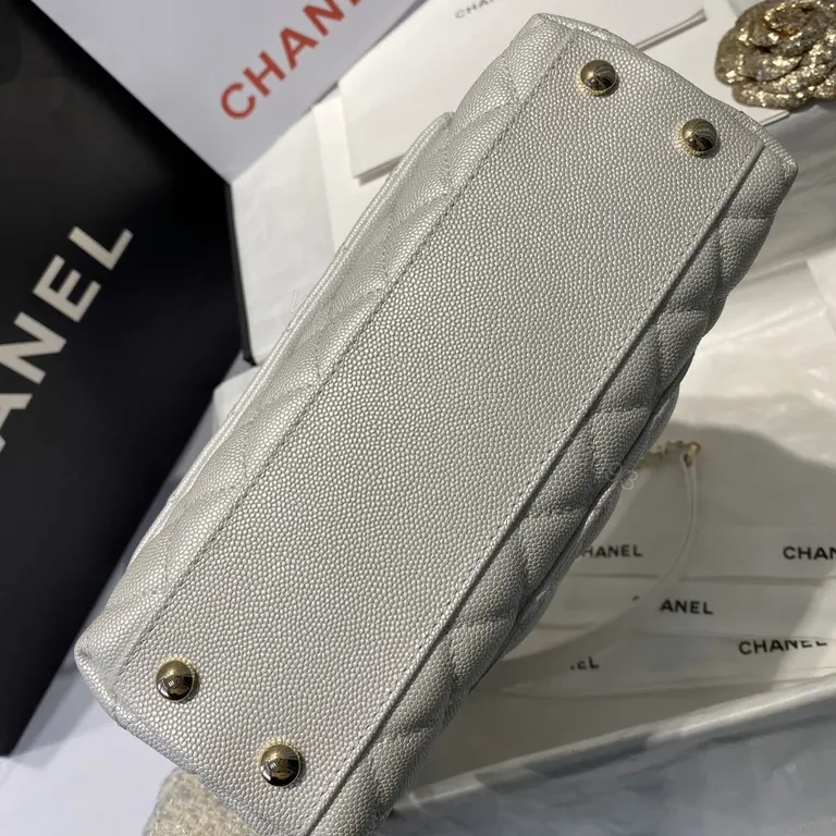 View 6 of Chanel-Inspired Quilted Mini Bag with Gold Chain - Luxe Texture