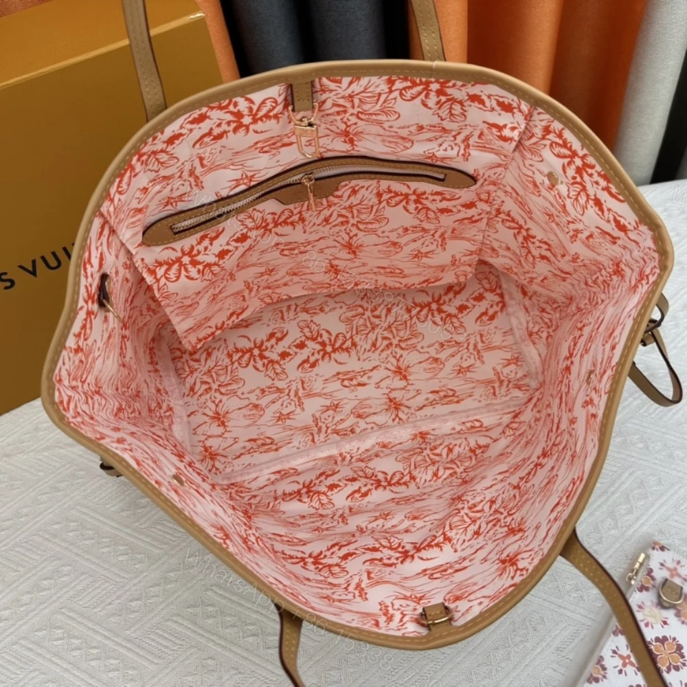 View 9 of Louis Vuitton Neverfull MM Autres Toiles Monogram Coral 31Cm M25317