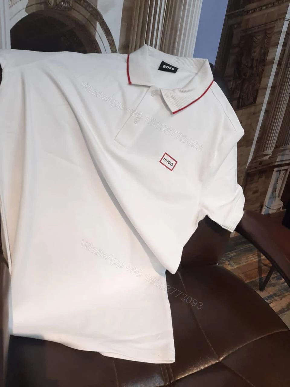 View 11 of FIRST COPY Hugo Boss Exclusive Cotton Lycra Collar T-Shirt