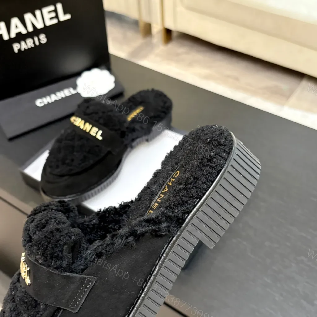 View 8 of Lux Plush Slide Moccasins - Premium Chanel-Inspired Twist