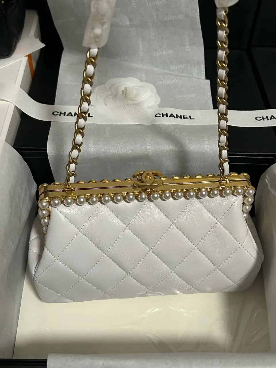 View 3 of Pearl-Trim Quilted Mini Bag: Luxe Everyday Charm