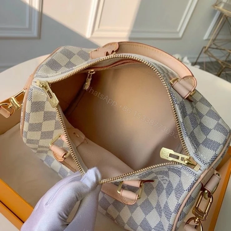 View 10 of Louis Vuitton Speedy Bandoulière 30 Damier Azur 30Cm N41373