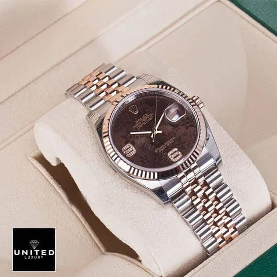 View 4 of Rolex Datejust 116231-0105 Chocolate Floral Dial Replica