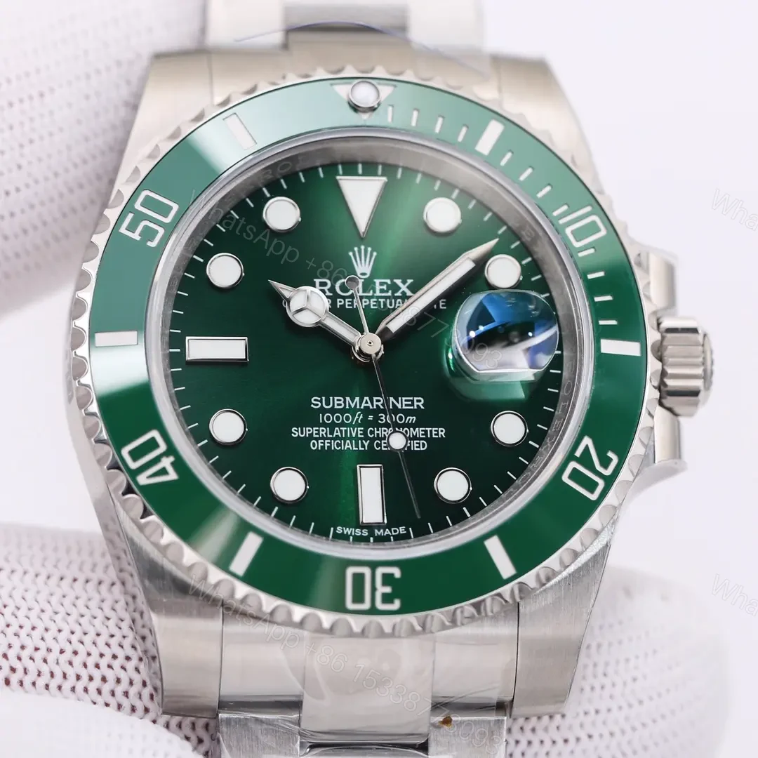 View 2 of MKS Factory Clean Factory ROLEX Submariner Green Ceramic Bezel Watch