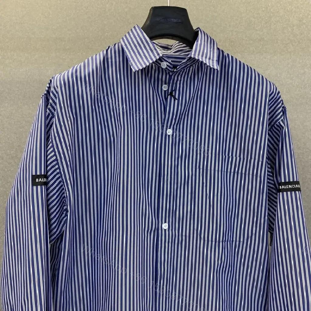 View 6 of Premium Striped Button-Front Shirt with Subtle Detailing
