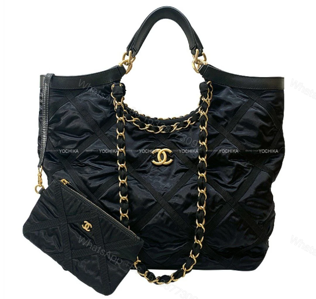 CHANEL Shoulder Bag Coco Mark Matelasse 2WAY Chain Tote Black — view 1