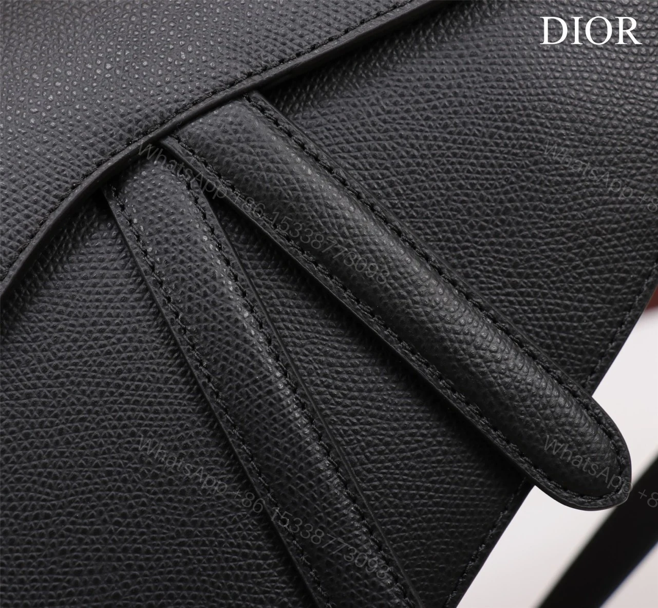 View 5 of Dior Saddle 11 Handbags Black With Lock Yellow Gold 25x20x6.5cm