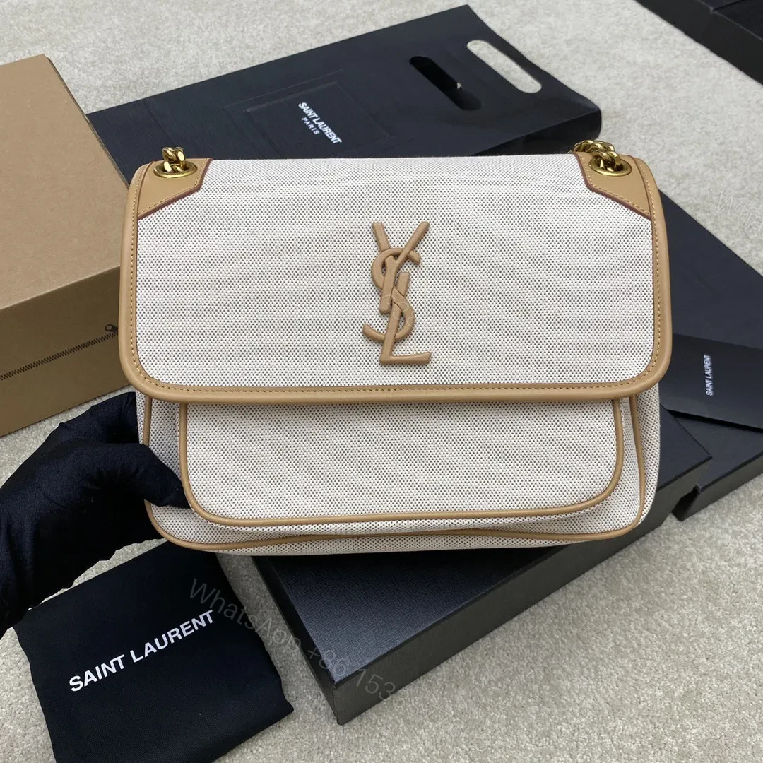 Yves Saint Laurent YSL Niki Bag Natural Canvas — view 1