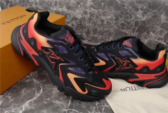 View 6 of LOUIS VUITTON RUNNER TATIC SNEAKERS IN BLACK AND ORANGE – LSVT347