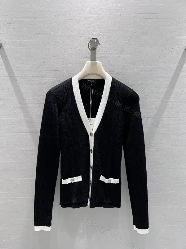 Contrast-Trim Knit Cardigan: Sophisticated, Designer-Inspired Luxury — view 1