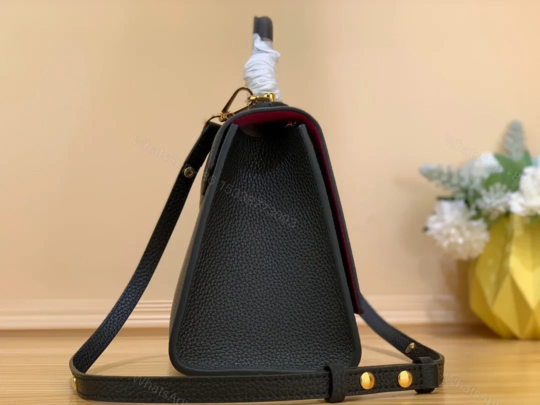 View 4 of Louis Vuitton LV Twist Handle Replica Woman’s Black Handbags 17x25x11cm
