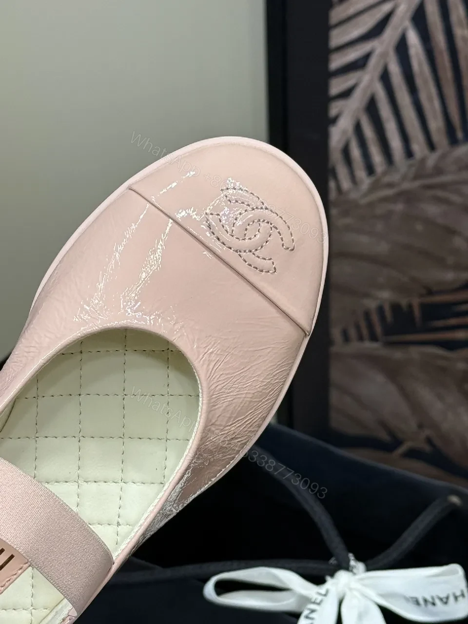 View 8 of Soft Pink Quilted Slip-Ons with Subtle Detailing Flats