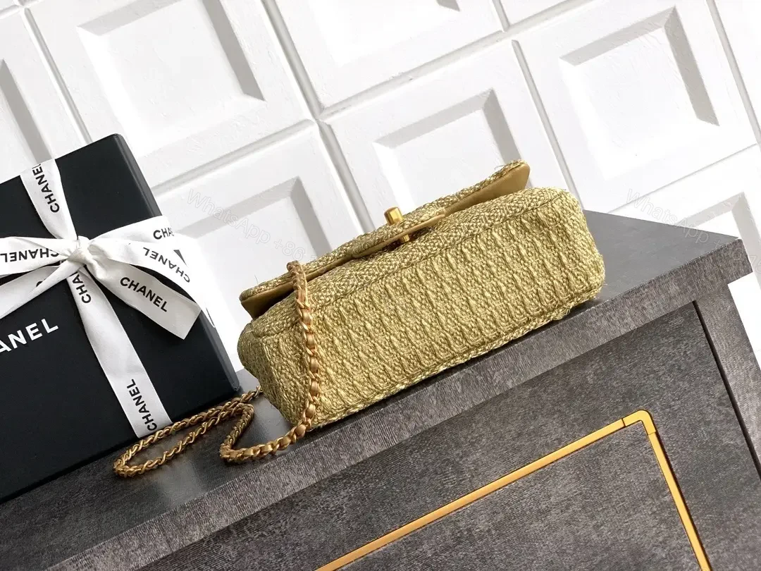 View 8 of Gold Glitter Clutch with Iconic Logo, Lux Evening Bag