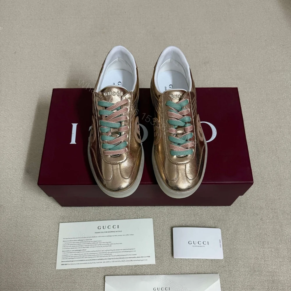 View 3 of Gucci Women G75 Sneaker Bronze Textured