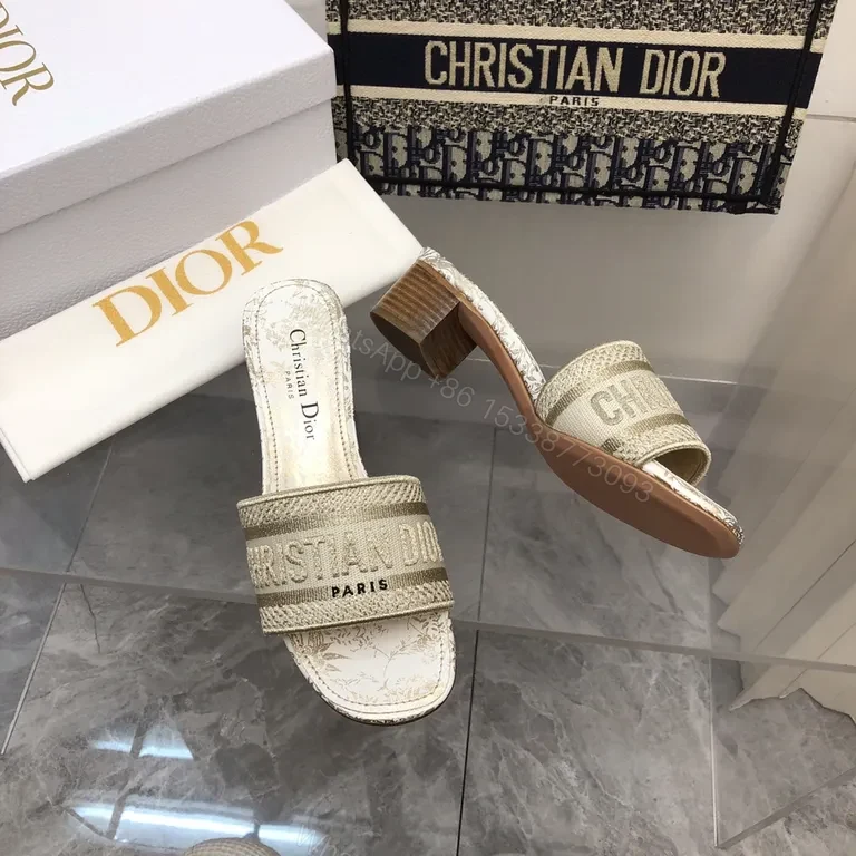 View 9 of Shimmer Straps Dior-Infused Slide Sandals - All-Day Luxury