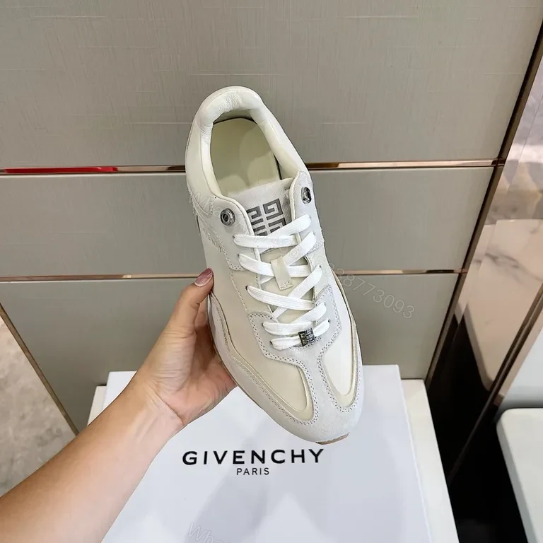View 5 of Ivory Leather Suede Sneakers - Subtle Luxe City Style