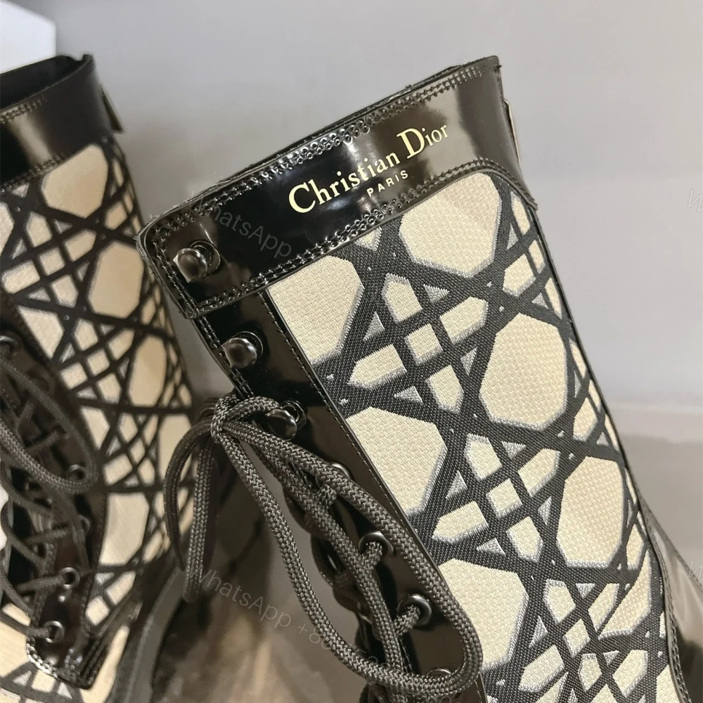 View 5 of 高仿Dior*D-Unit系列KDT135走秀款工裝中筒靴秋冬季卡其免檢版