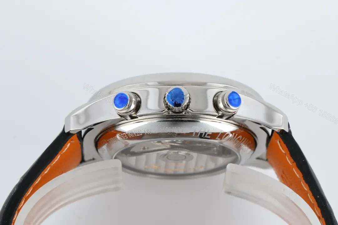 View 6 of Longines Master Collection Moonphase Eight Hand V4 Edition Black Dial Stainless Steel Case Leather Strap