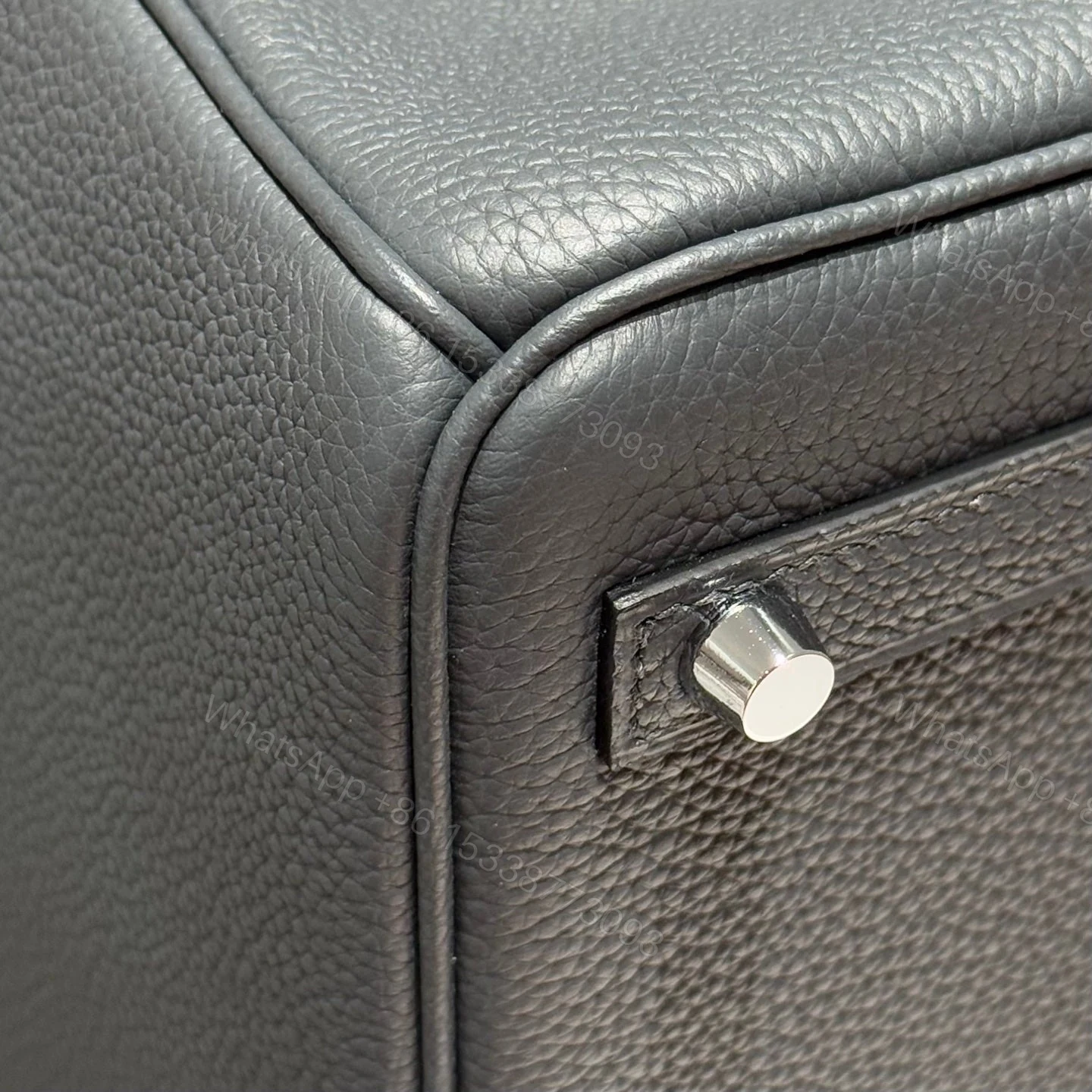 View 6 of HERMES BIRKIN 25 IN CHARCOAL GRAY SILVER HARDWARE