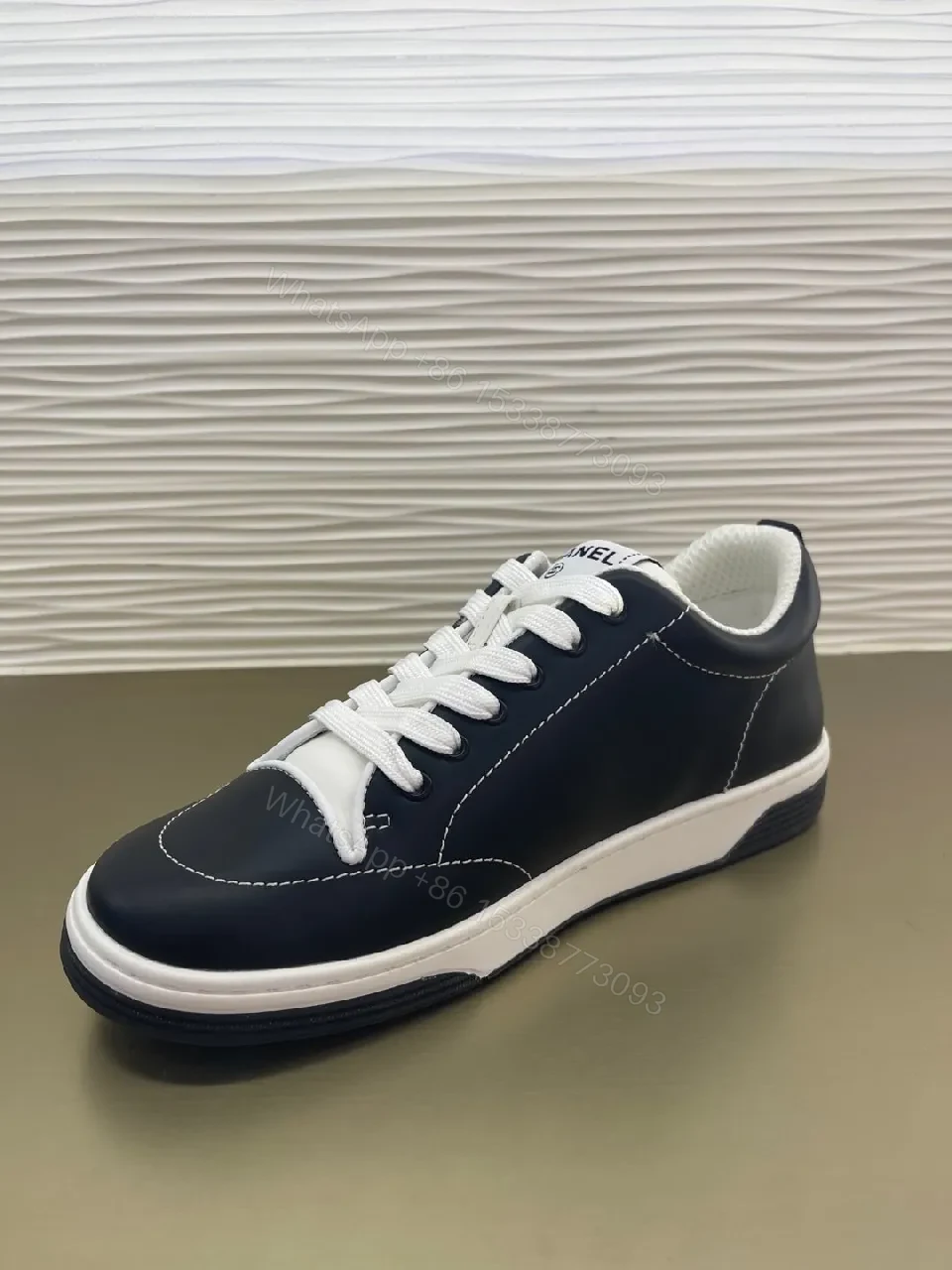 View 3 of Navy Leather Sneaker: Luxe Comfort, Premium Detailing, All-Day Wear