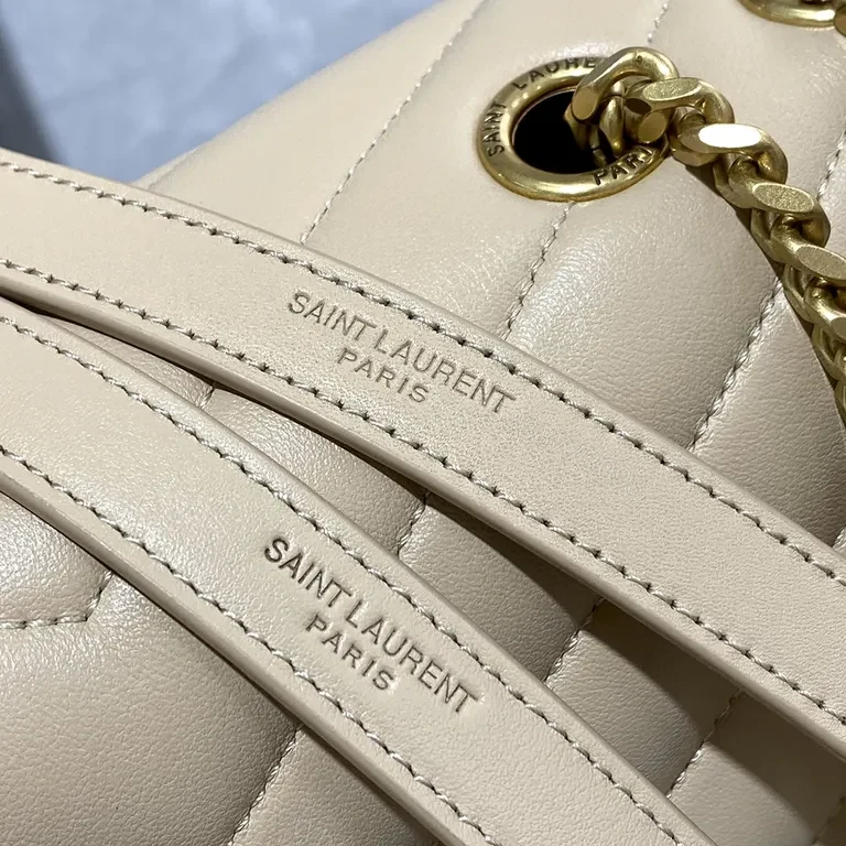 View 5 of Nude Calfskin Quilted Shoulder Bag â€” Modern Signature Crossbody