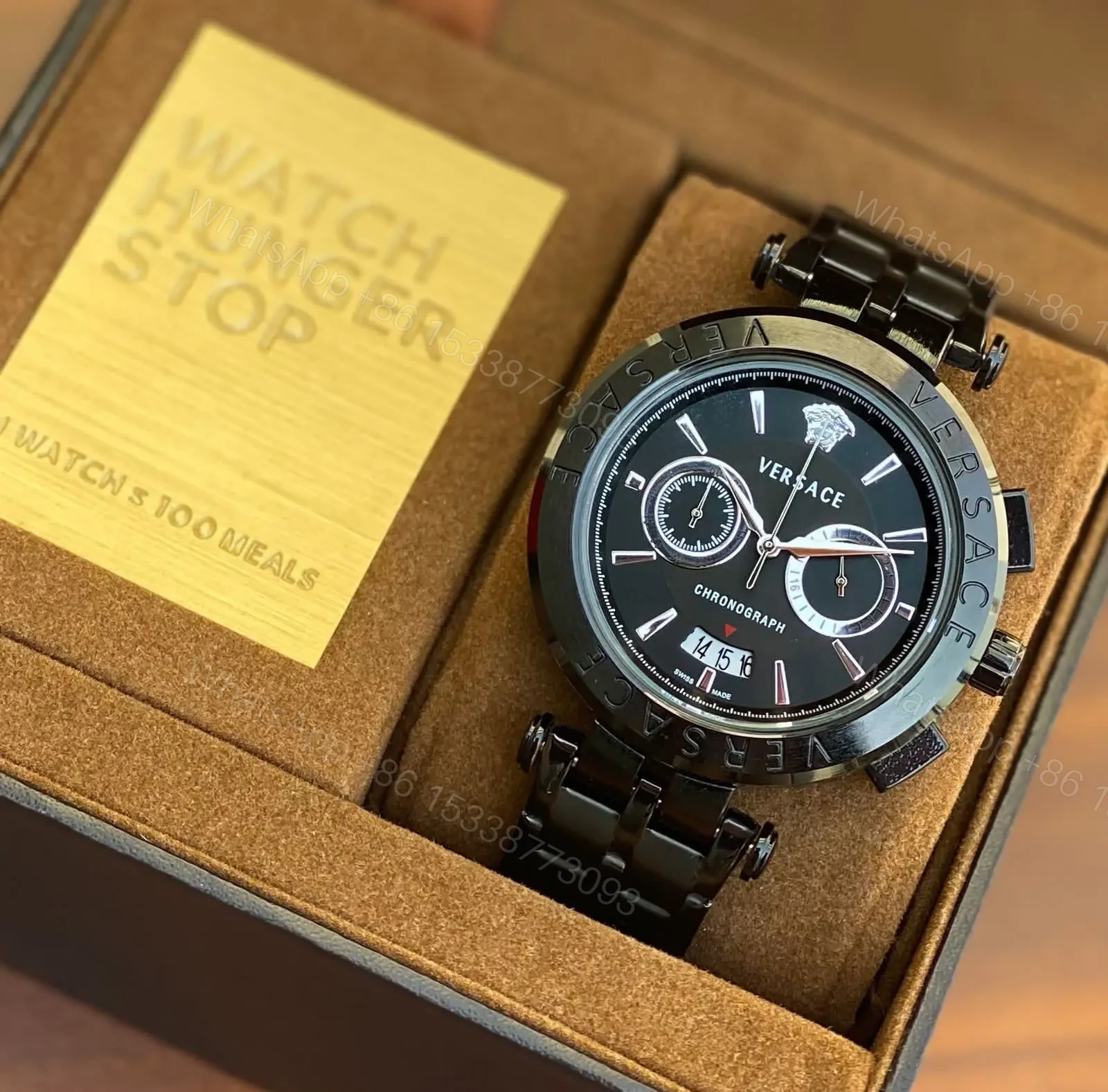 View 3 of Black Versace Watch For Men 7AAA