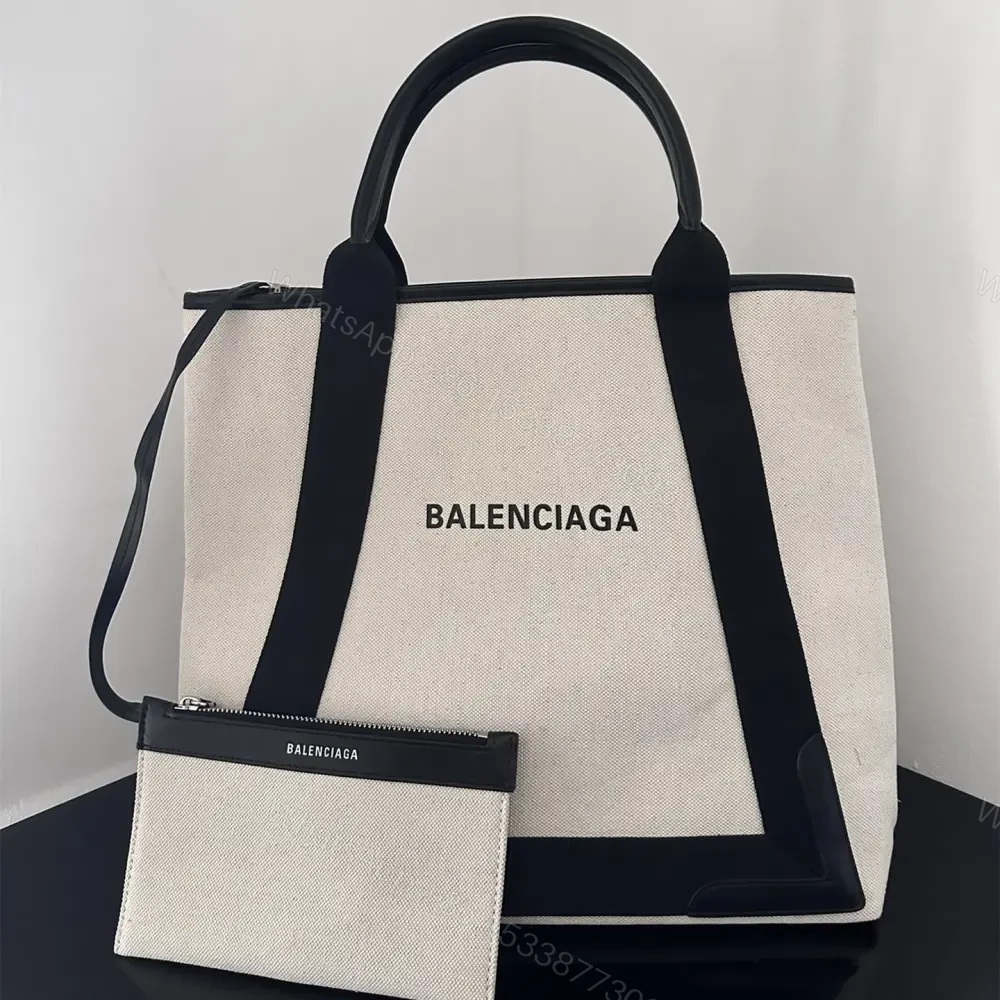 高仿BalenciagaNavyCabas帆布托特包35CM — view 1
