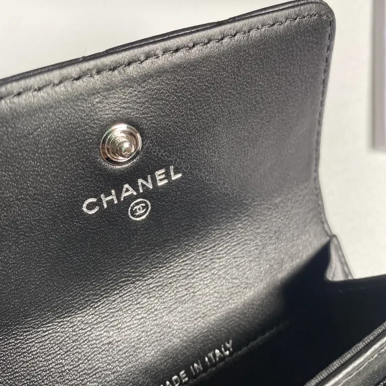 View 4 of Chanel-Inspired Quilted Cardholder Wallet: Compact Luxury