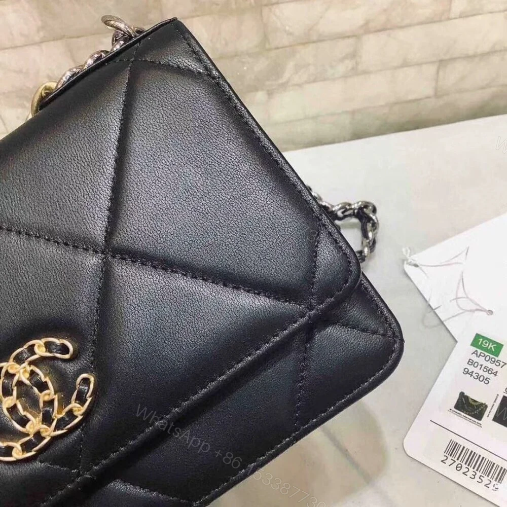 View 6 of Chanel 19 Wallet On Chain Bag Shiny Gold And Silver Tone Black 19Cm AP3267 B04852 94305