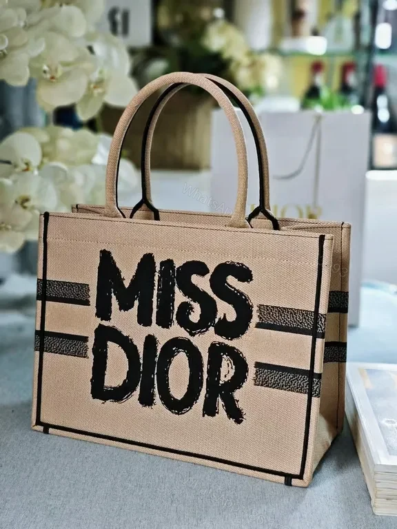 View 7 of Chic Canvas Tote: Graphic Miss Dior-Style Everyday Carry