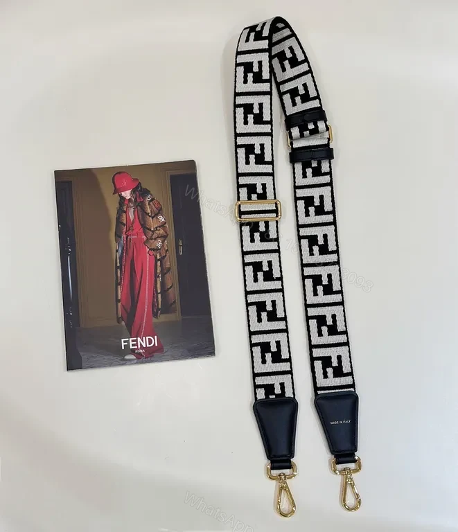 Bold Fendi-Influence Strap: Luxe Webbing, Gold Hardware — view 1