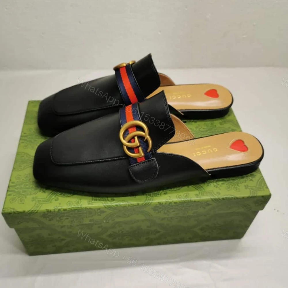 View 2 of Gucci Women’S Princetown Slipper Double G Black Leather