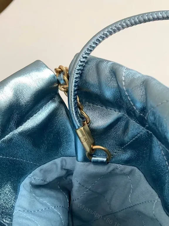 View 3 of Chanel-Inspired Metallic Quilted Chain Bag