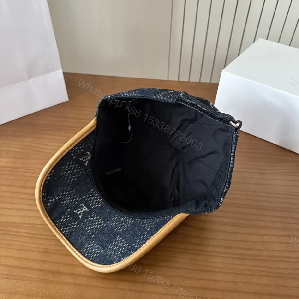 View 3 of Denim-Textured Cap: Subtle LV-Inspired, Travel-Ready Style