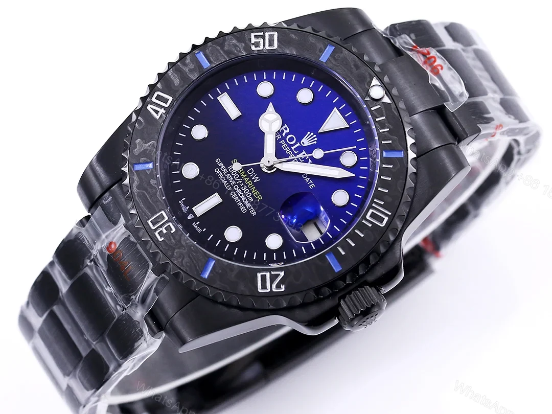 View 4 of Rolex Submariner DIW Carbon Fiber Deep Blue Gradient Dial Custom Watch 40mm Ultimate Edition RG-ROLEX-SUB-DIW-CARBON-BLU-40