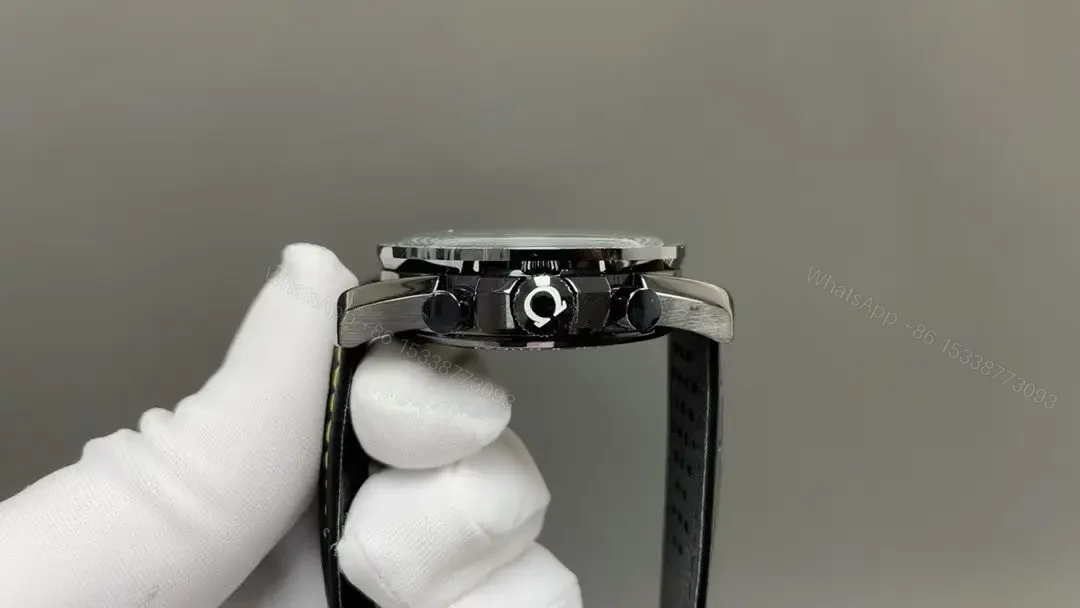 View 6 of Replica Omega Speedmaster Men Automatic Black Leather Watch O31192443001001