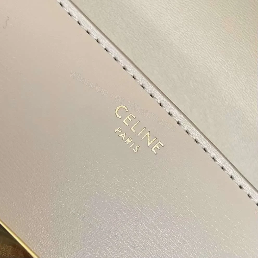View 3 of Celine Triomphe Handbag Replica Milky White Super Smooth Leather 20x12cm