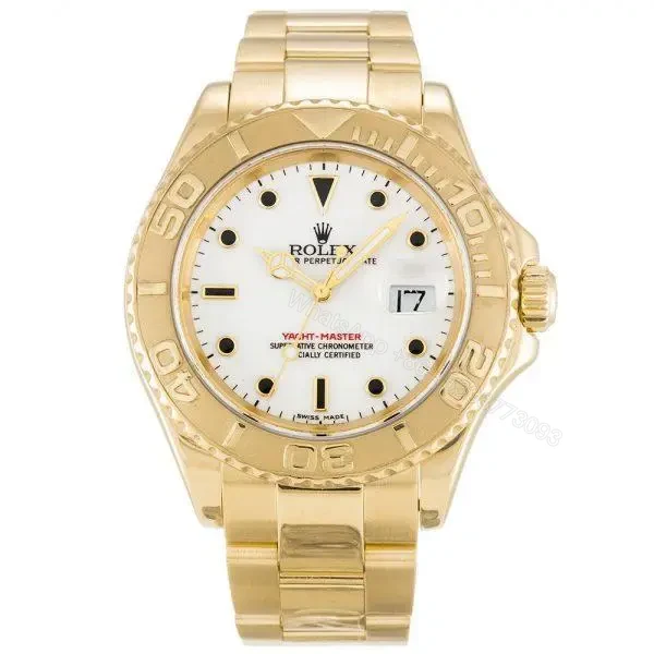 Replica Rolex Yacht Master Full Gold White Dial — view 1