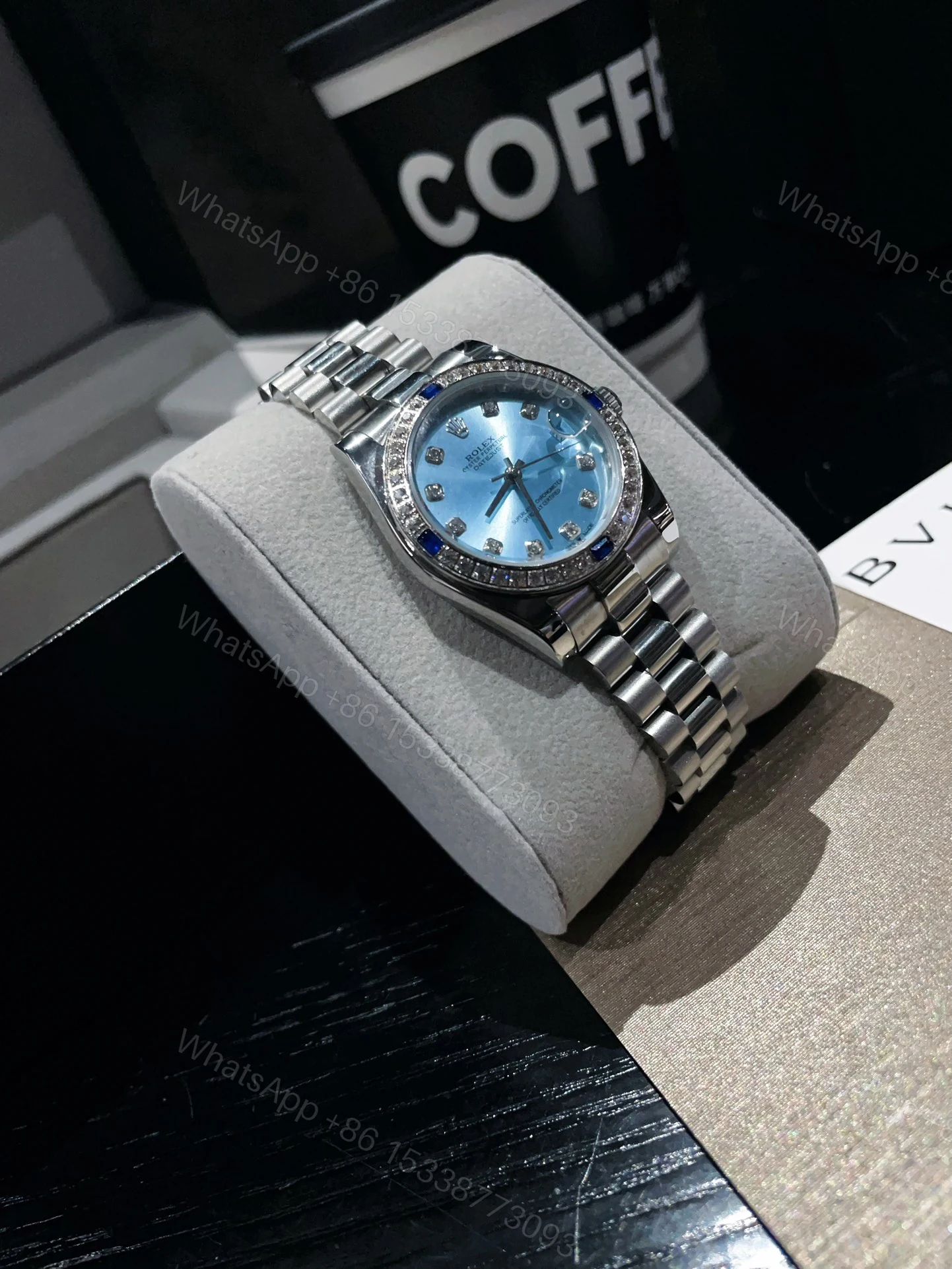 View 4 of Rolex Datejust White Gold Ice Blue Diamond 36Mm