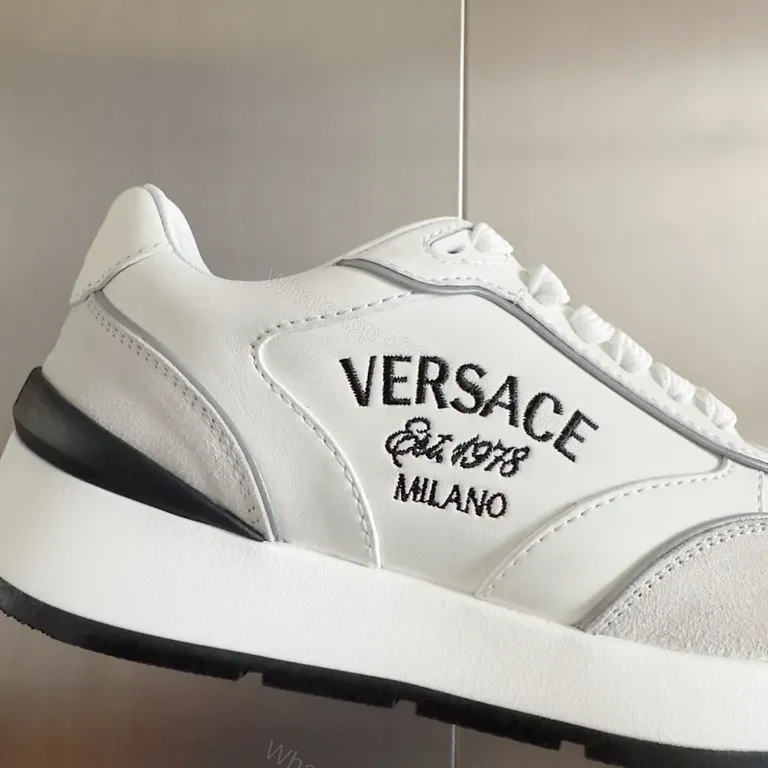 View 5 of Versace-Inspired White Leather Sneakers: Lux, Everyday Chic