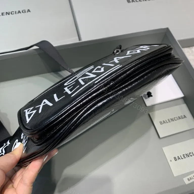 View 6 of Graffiti-Print Leather Belt Bag â€” Bold, Hands-Free Access