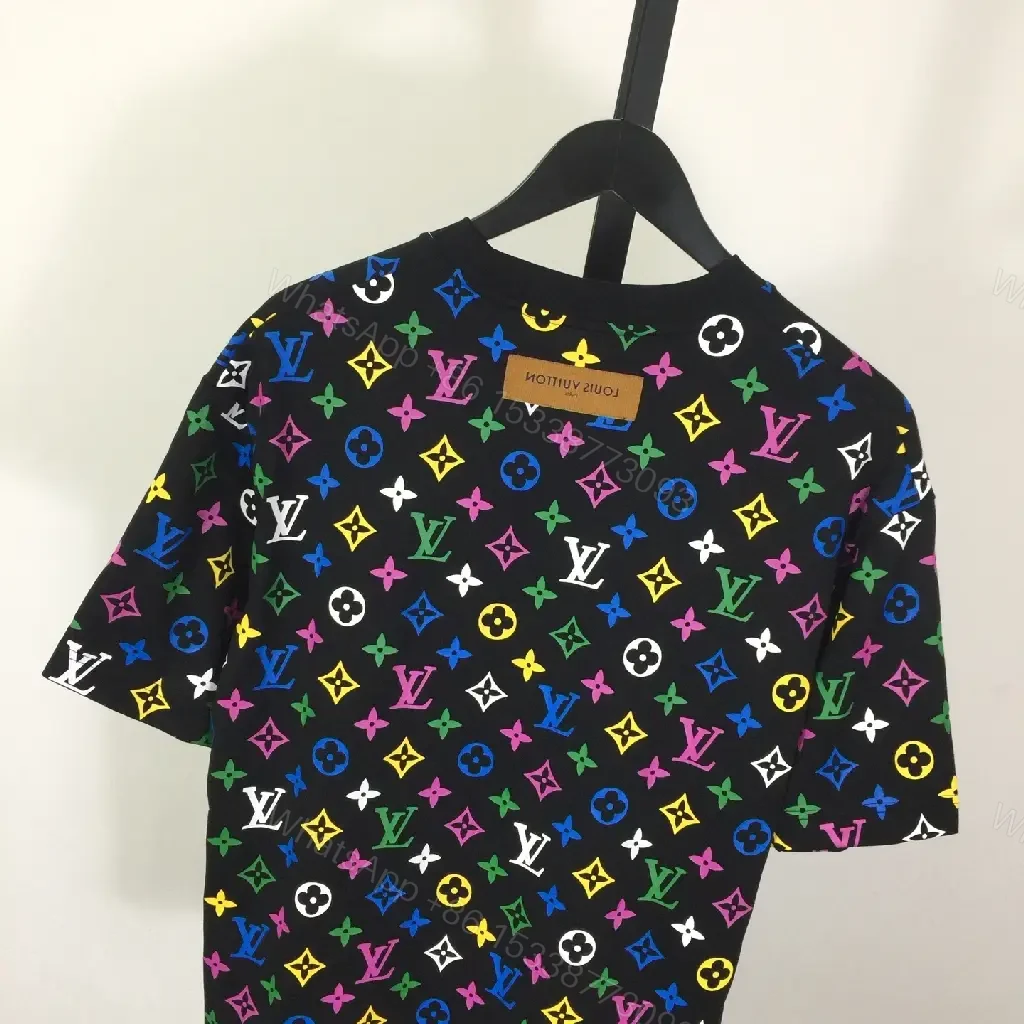 View 4 of Multicolor Monogram Knit Tee: Bold Luxury Street Style Top