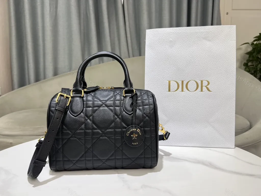 Compact Black Quilted Satchel: Modern Dior-Style Everyday Luxury — view 1