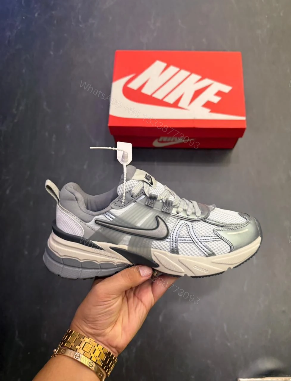 FIRST COPY NIKE RUN V2K METALLIC SHOES — view 1