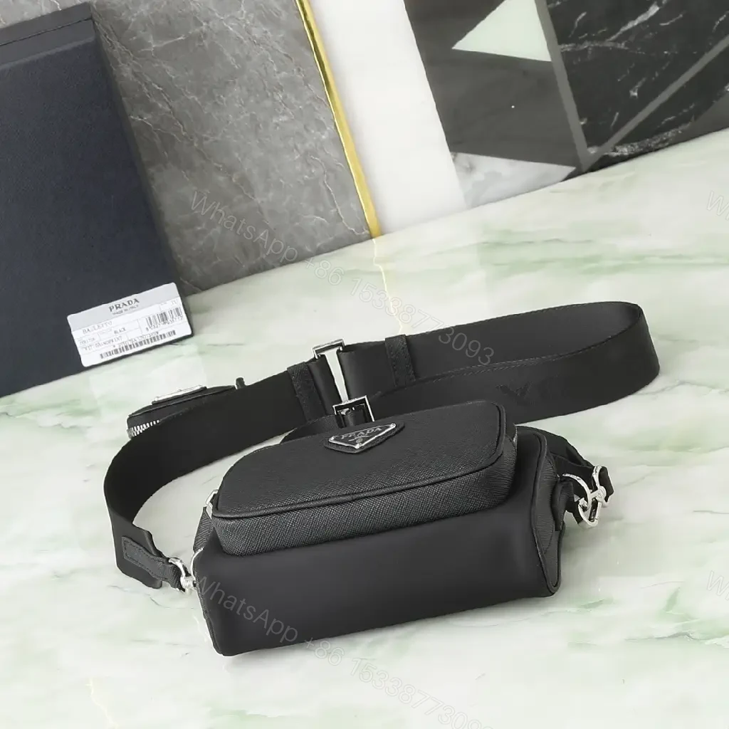 View 7 of Black Textured Crossbody: Luxe-Detail Everyday Carry