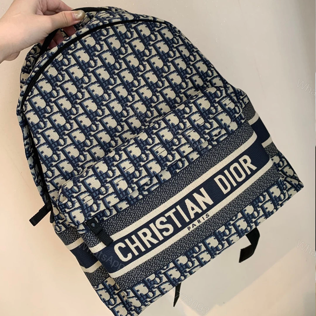 Christian Dior Super Backpack Canvas Embroidered Pattern 42x33x15cm — view 1