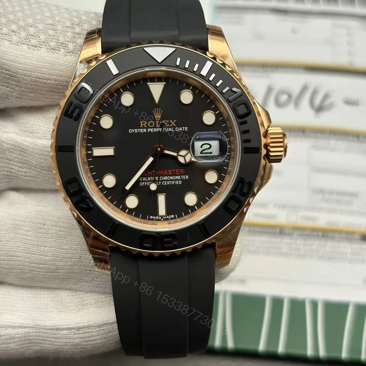 View 3 of Replica Yacht master Watch 1 – Rose Gold Swiss Made Clone