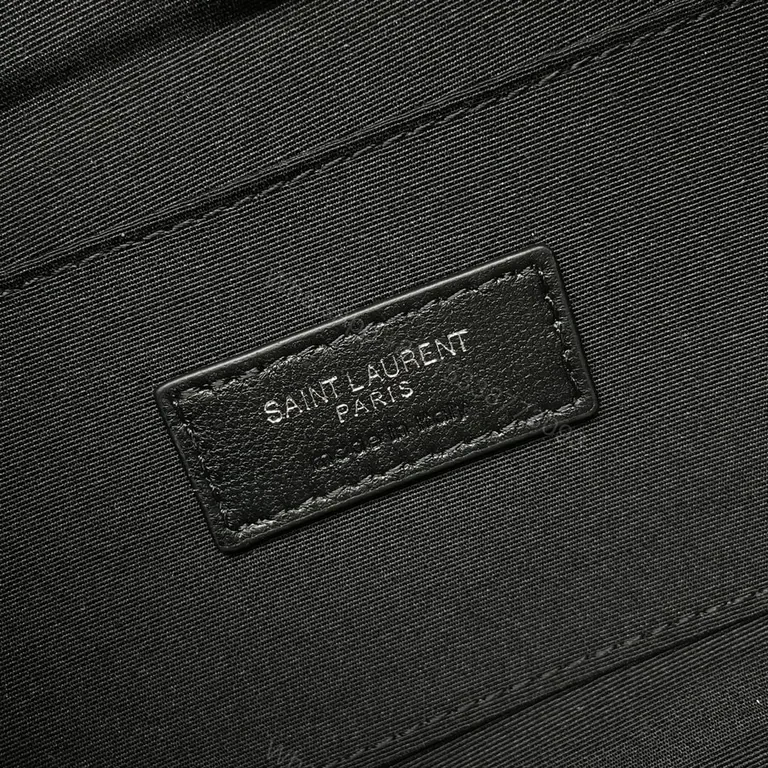 View 6 of Black Leather Belt Bag with YSL Logo - Luxe, Versatile, Compact