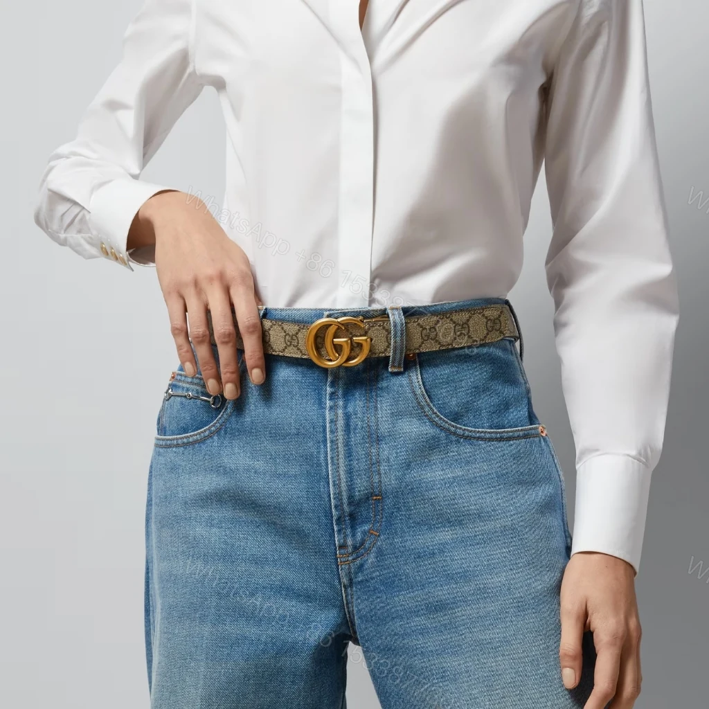 View 5 of Gucci GG Marmont Reversible Belt Brown Leather 659417 92TIC 8358